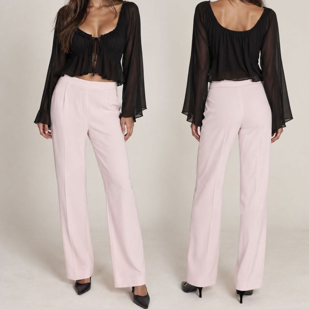 Vintage Blush Pink Dress Pants Size 6 High Rise Straight Leg